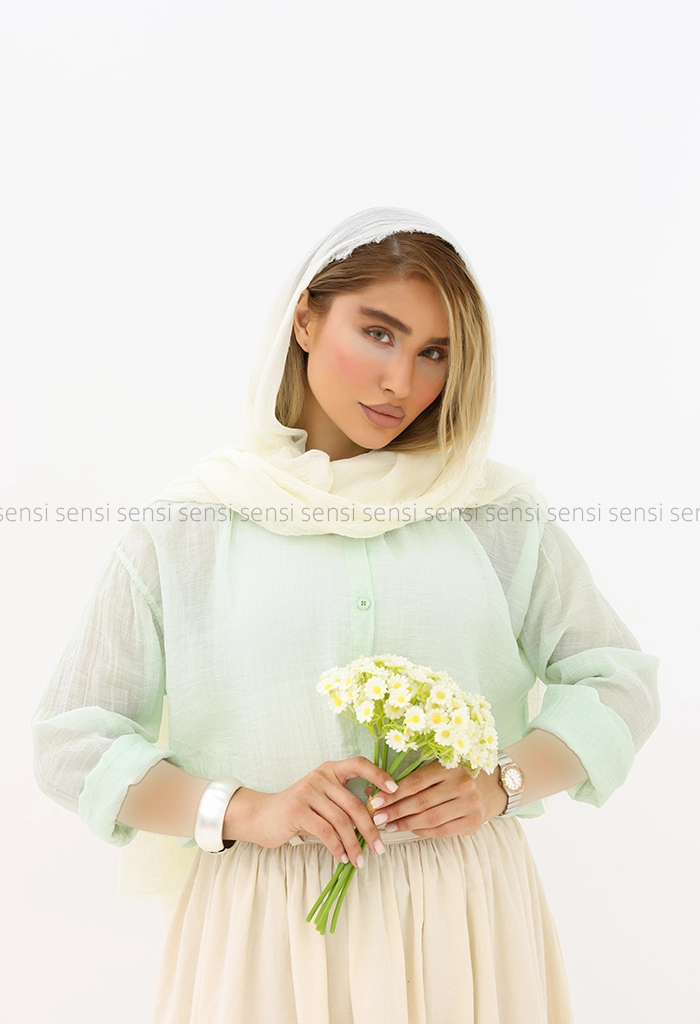 شومیز شیشه ای بلند کد1005854